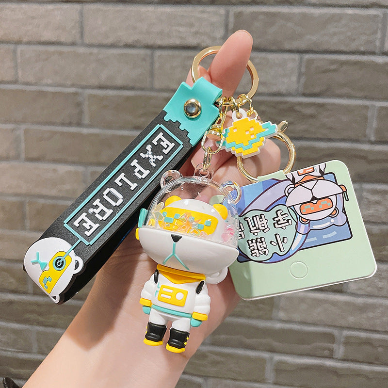 Wholesale PVC Bear Astronaut Keychain